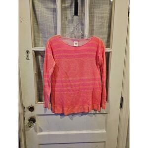Lilly‎ Pulitzer 100% Linen Pink and Coral Striped Sweater